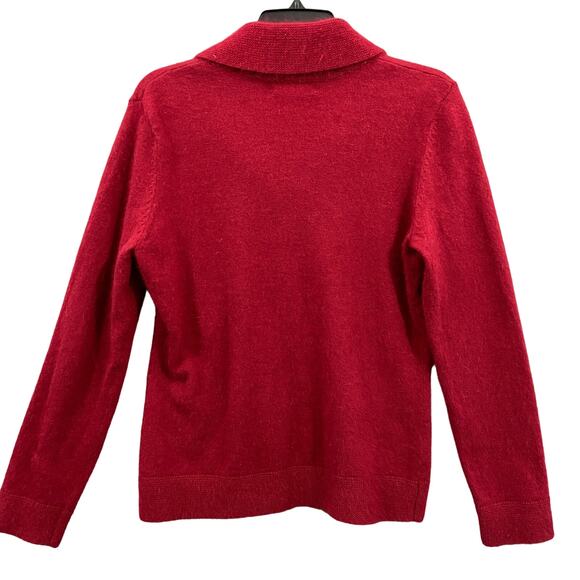 Sarah Spencer Red Lambs Wool / Rabbit Hair Blend Long Sleeves Sweater Medium - Picture 2 of 8